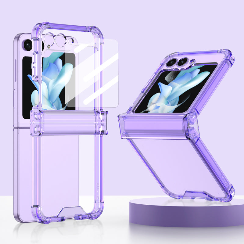 GKK For Samsung Galaxy Z Flip5 5G Hinge Protection TPU Case Reinforced Corners Phone Cover with Small Screen Protector GKK For Samsung Galaxy Z Flip5 5G Hinge Protection TPU Case Reinforced Corners Phone Cover with Small Screen Protector